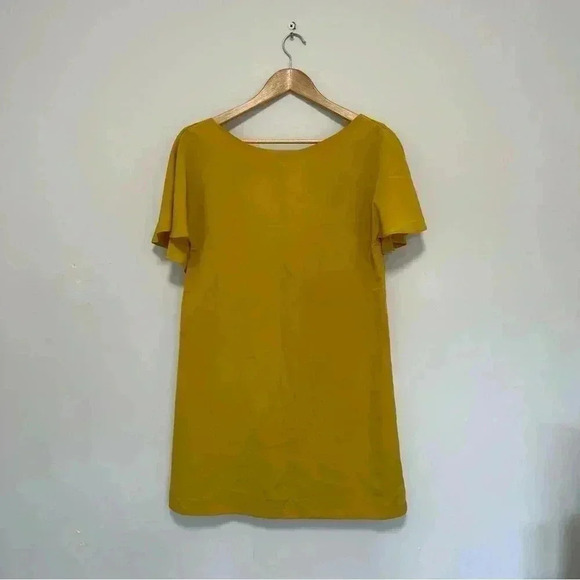 Mustard Yellow  Shift Dress with Low Back from Zara - Picture 2 of 3